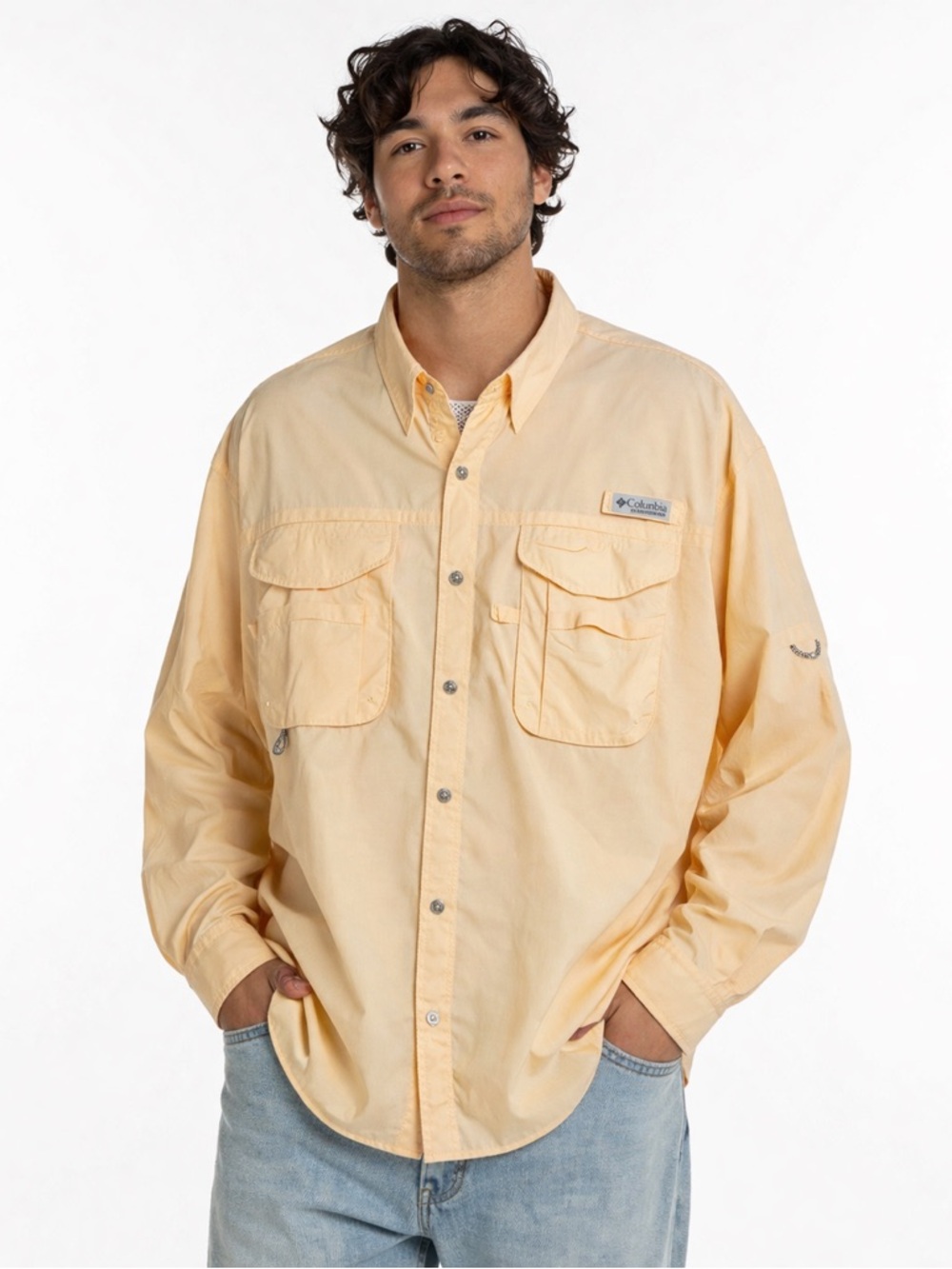 Columbia Peach Button-Up Shirt